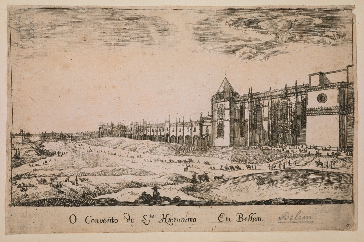 Jeronimos Kloster i Belem-distriktet, Portugal 1662 af Portuguese School