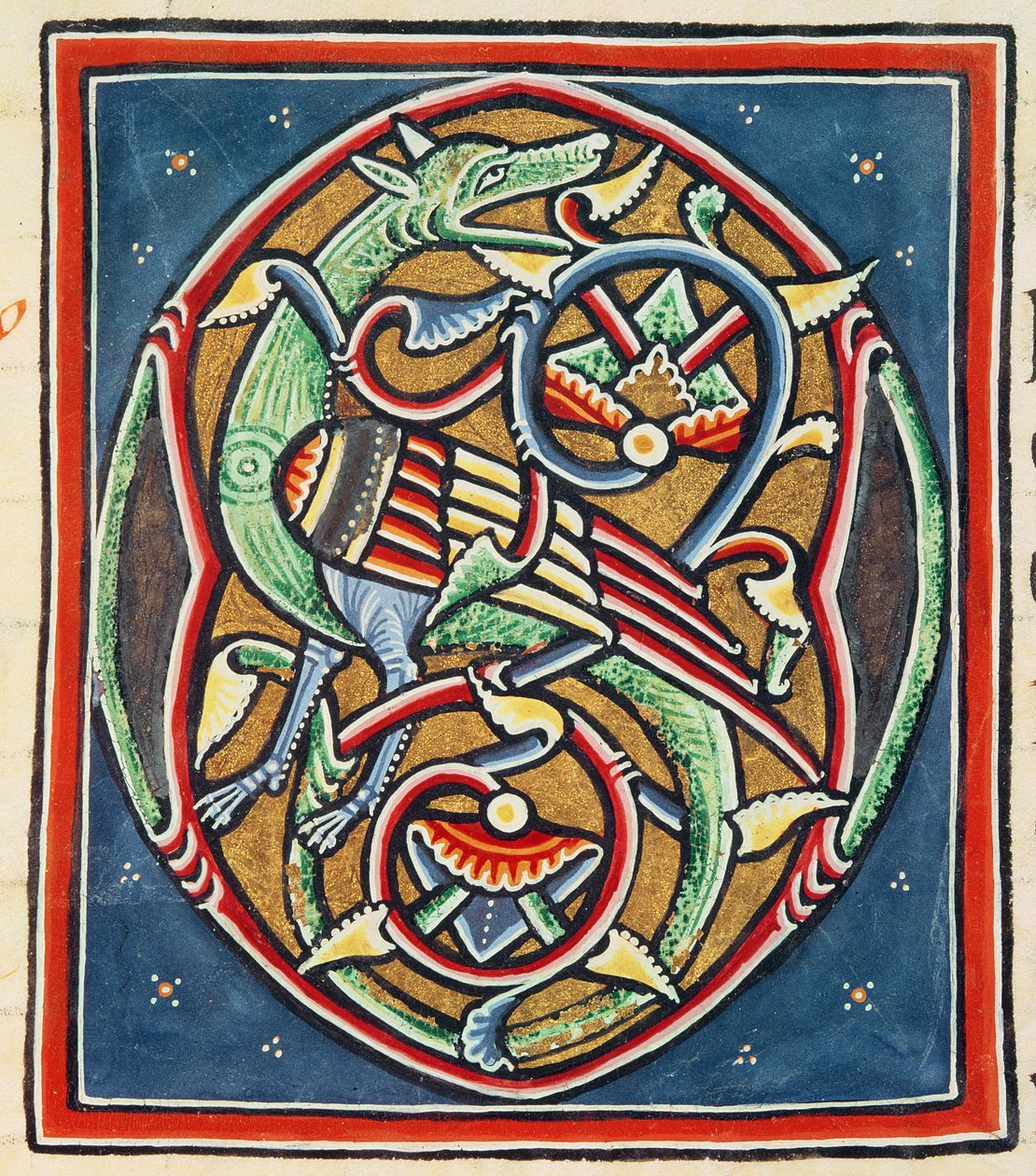 Ms 3089 fol.35r Beboet indledende O, tolvte eller trettende århundrede af Portuguese School