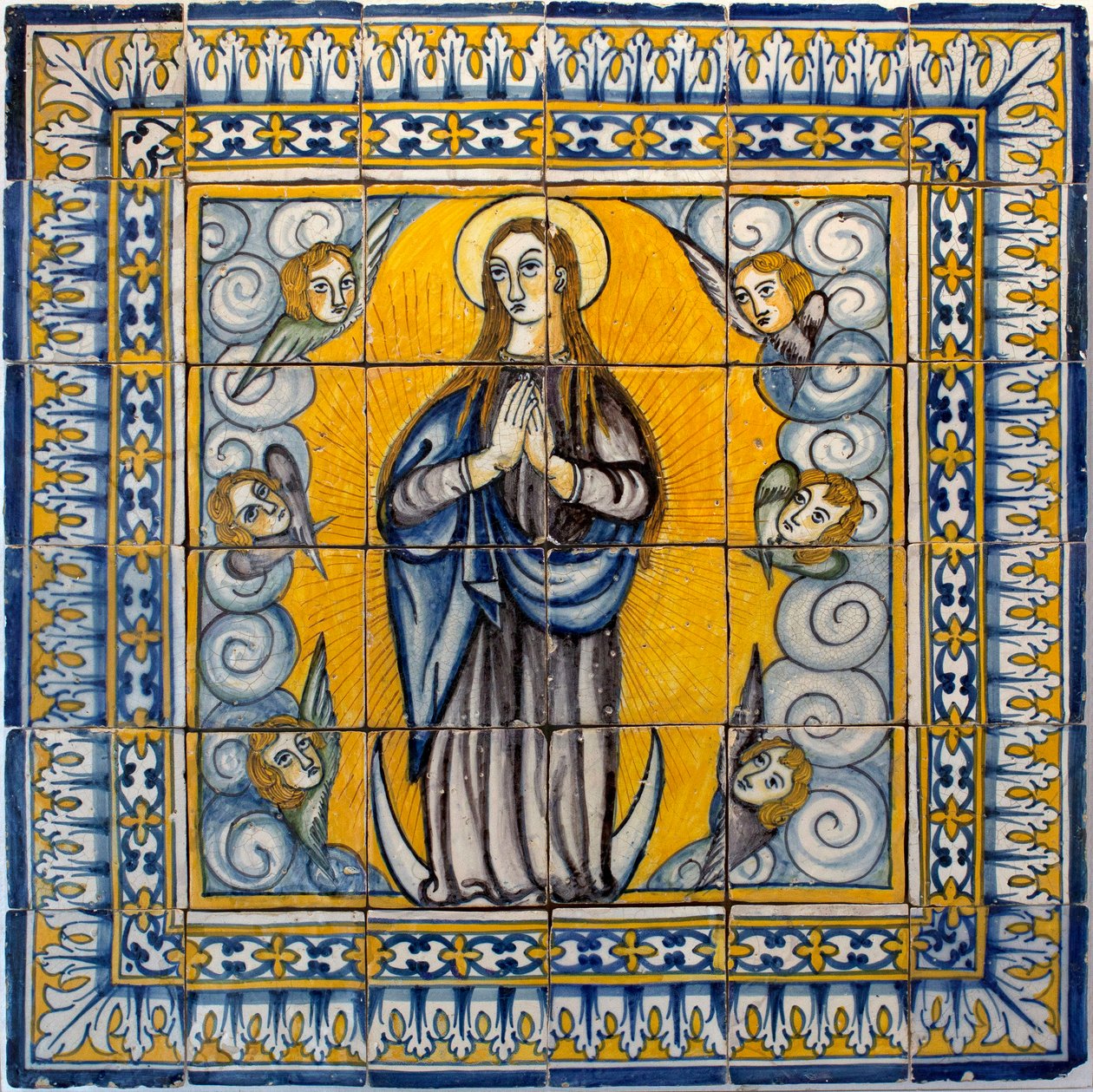 Vor Frue af undfangelsen - Azulejos de Lissabon (Portugal) 1650-1675 (Vor Frue af undfangelsen, Tile, Lissabon af Portuguese School