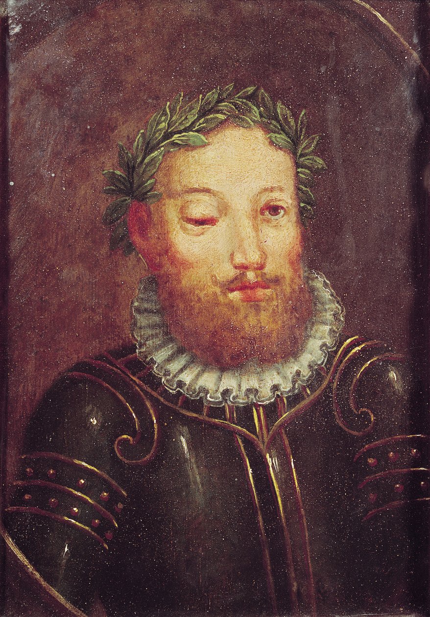 Portræt af Luis Vaz de Camoes (ca. 1524-80) 16.-17. århundrede af Portuguese School