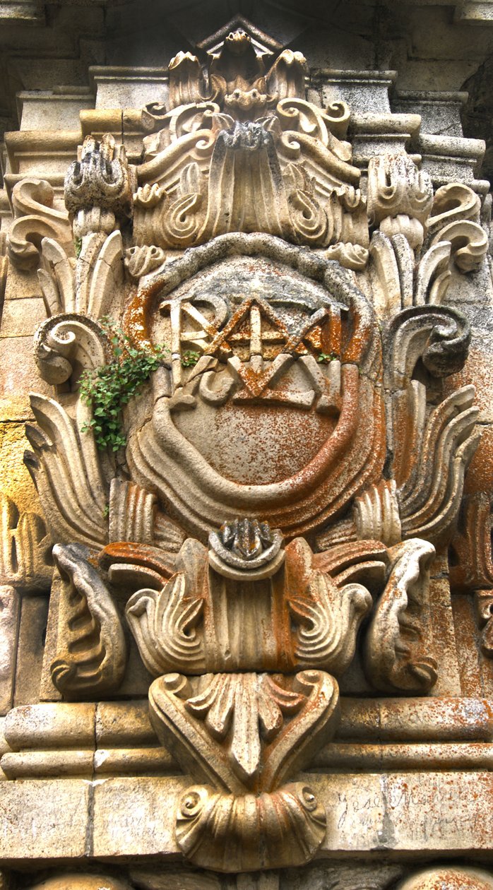 Sydsiden af ​​helligdommen Nossa Senhora dos Remedios obelisk, Lamego, Portugal. 1738 (granit) af Portuguese School