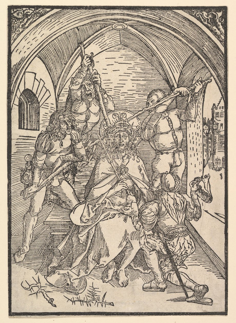 Kristus kronet med torne, ca. 1500. af Possibly Albrecht Dürer