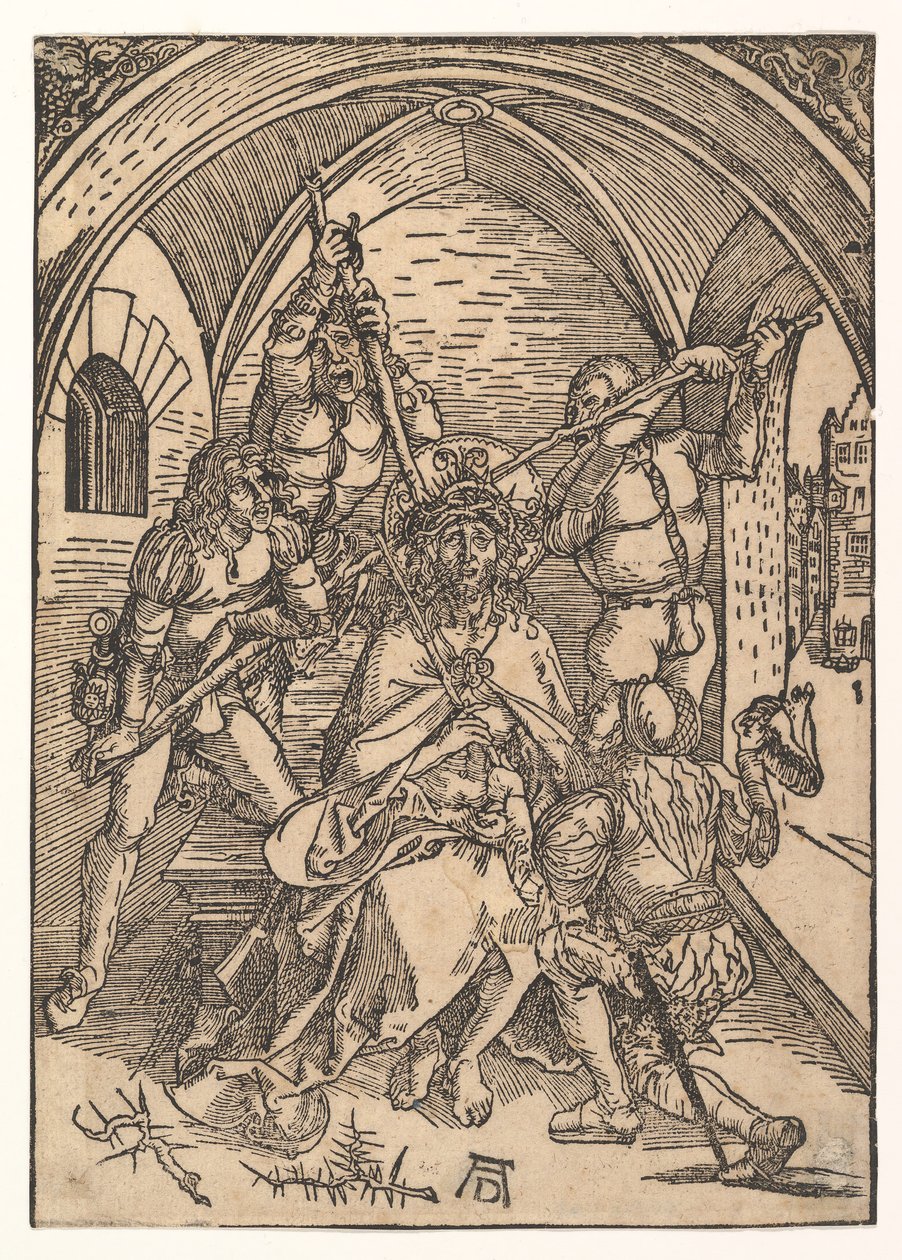 Kristus kronet med torne, ca. 1500. af Possibly Albrecht Dürer