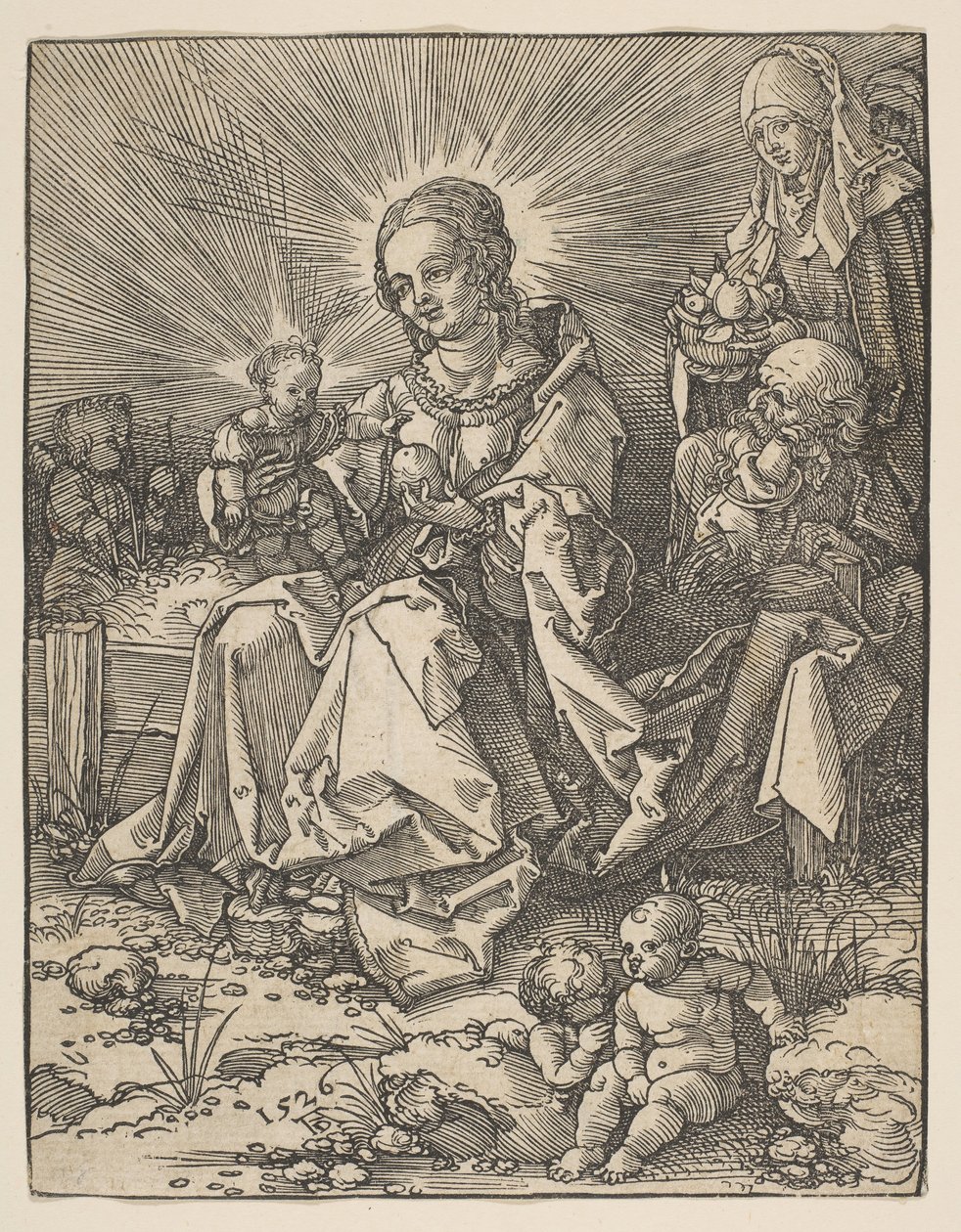 Madonnaen på en græsklædt bred, 1526. af Possibly Albrecht Dürer