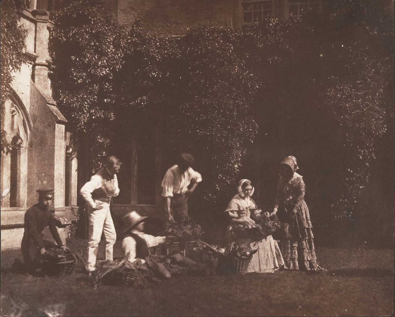 Frugtsælgerne, ca. 1845. af Possibly by William Henry Fox Talbot.