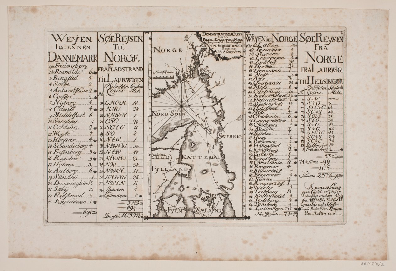 Kort over Skagerak og Kattegat med omkringliggende landsdele af Poul Isac Grønvold