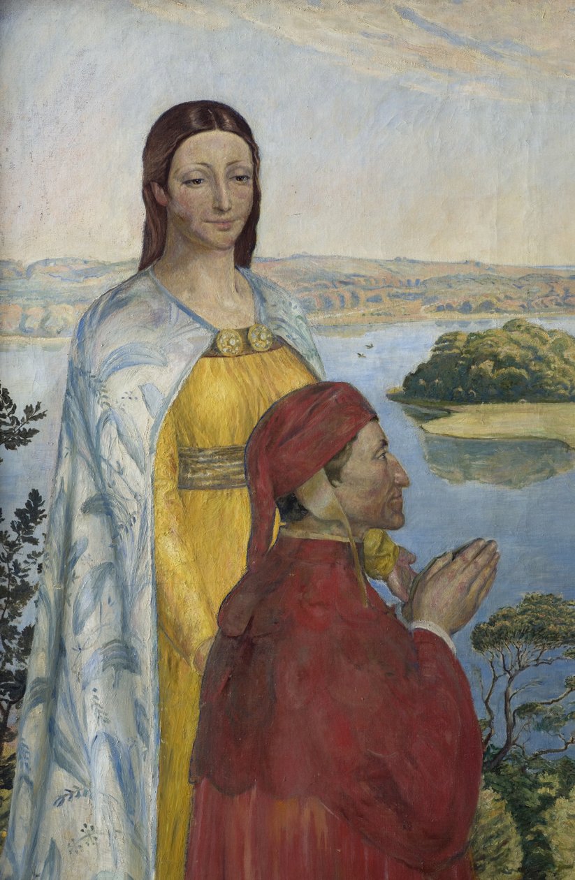 Dante og Beatrice i paradis, 1895. af Poul Simon Christiansen