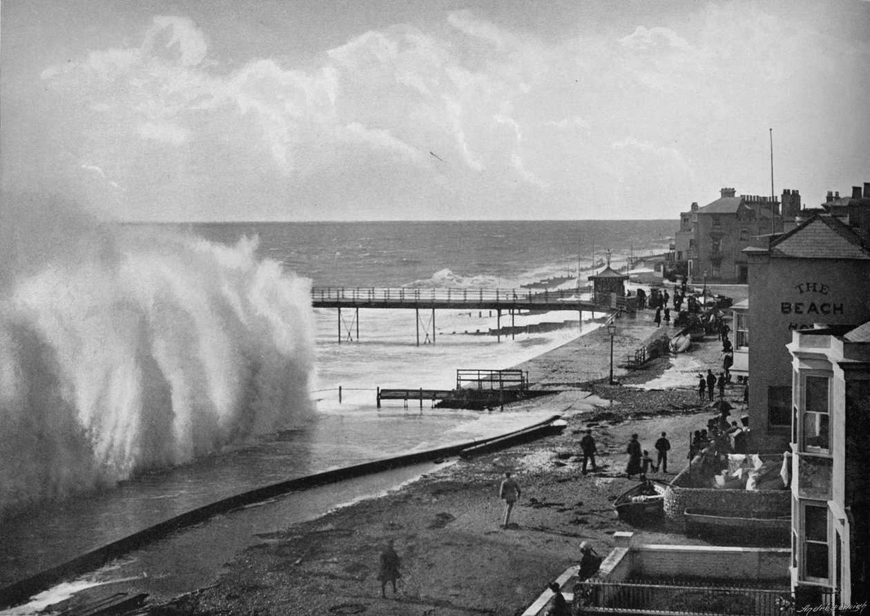 Et stort hav ved Bognor, c1896 af Poulton and Co