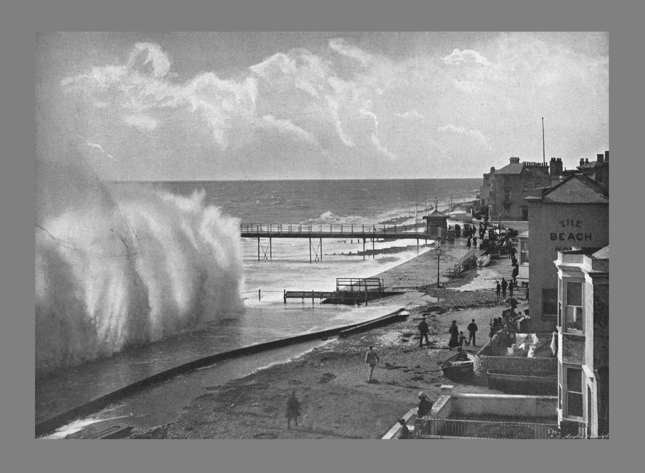 Et stort hav ved Bognor. c1900 af Poulton and Co