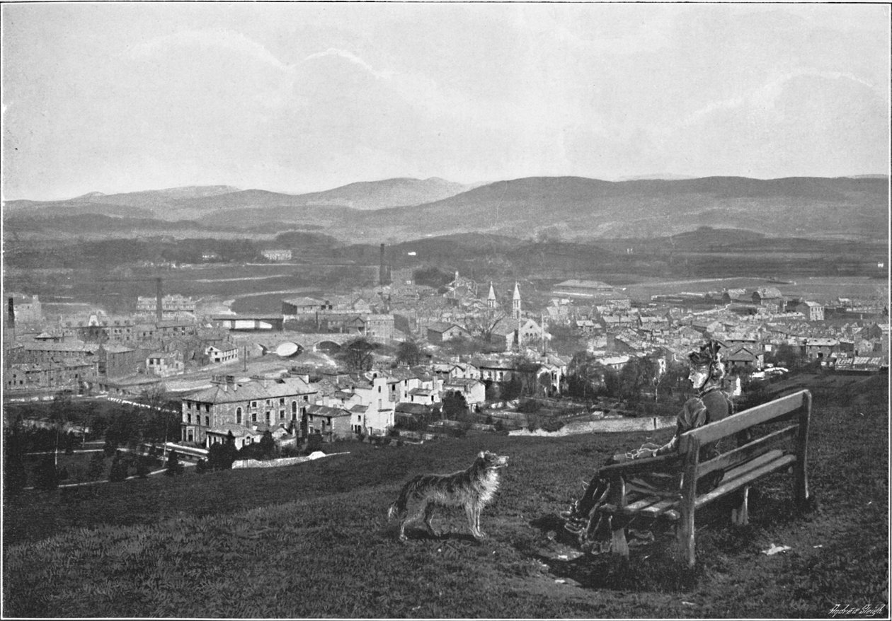 Kendal, fra slottet, c1896 af Poulton and Co