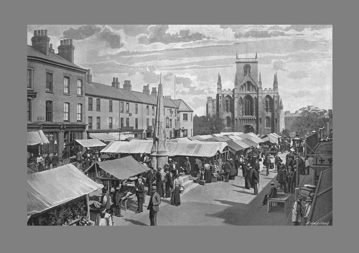 Market Place, Selby, c1900 af Poulton and Co