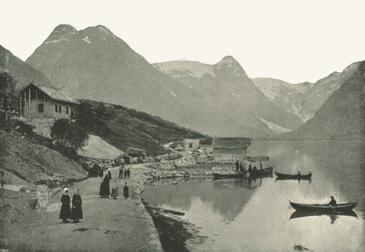 Mundal, ved Fjaerlandsfjorden, Sogn, Norge, 1895. af Poulton and Co
