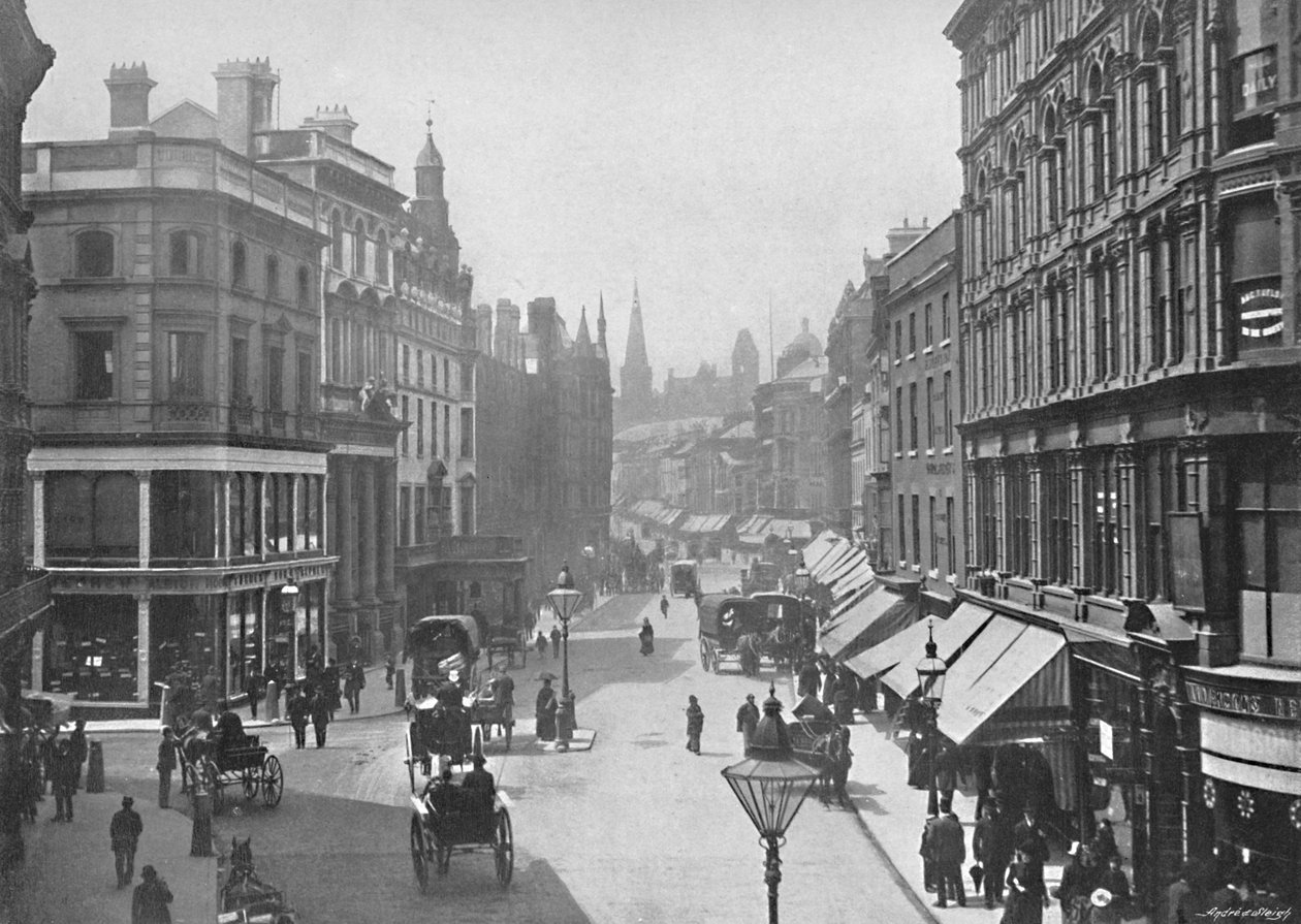 New Street, Birmingham, c1896 af Poulton and Co