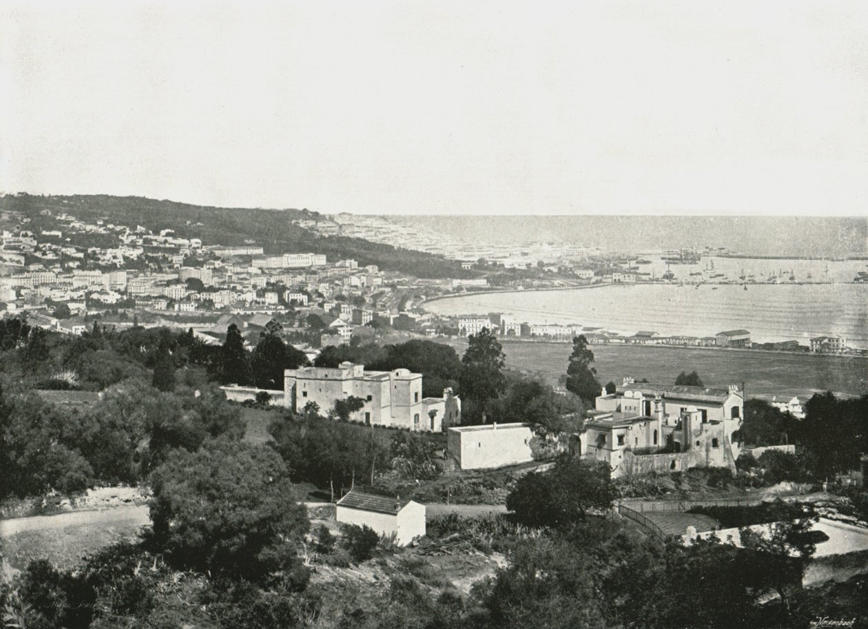 Udsigt fra Mustafa, Algier, Algeriet, 1895. af Poulton and Co