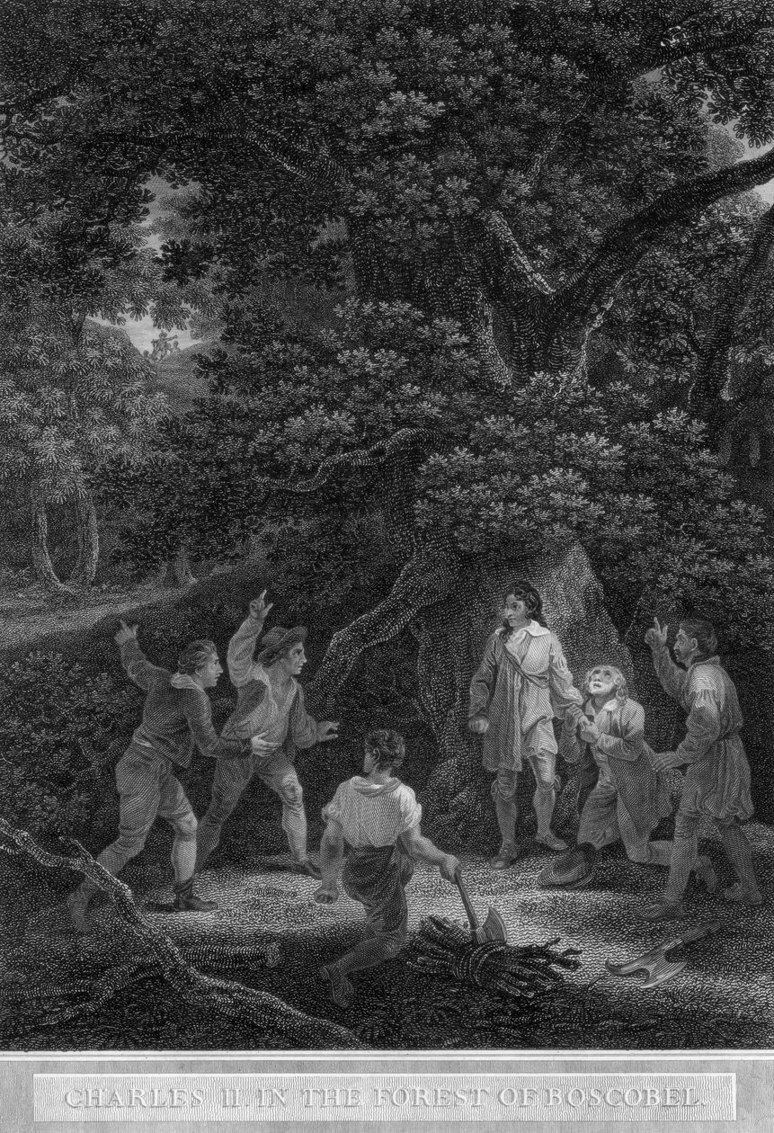 Charles II i Boscobel-skoven, 1651. af Pouney and Rhodes