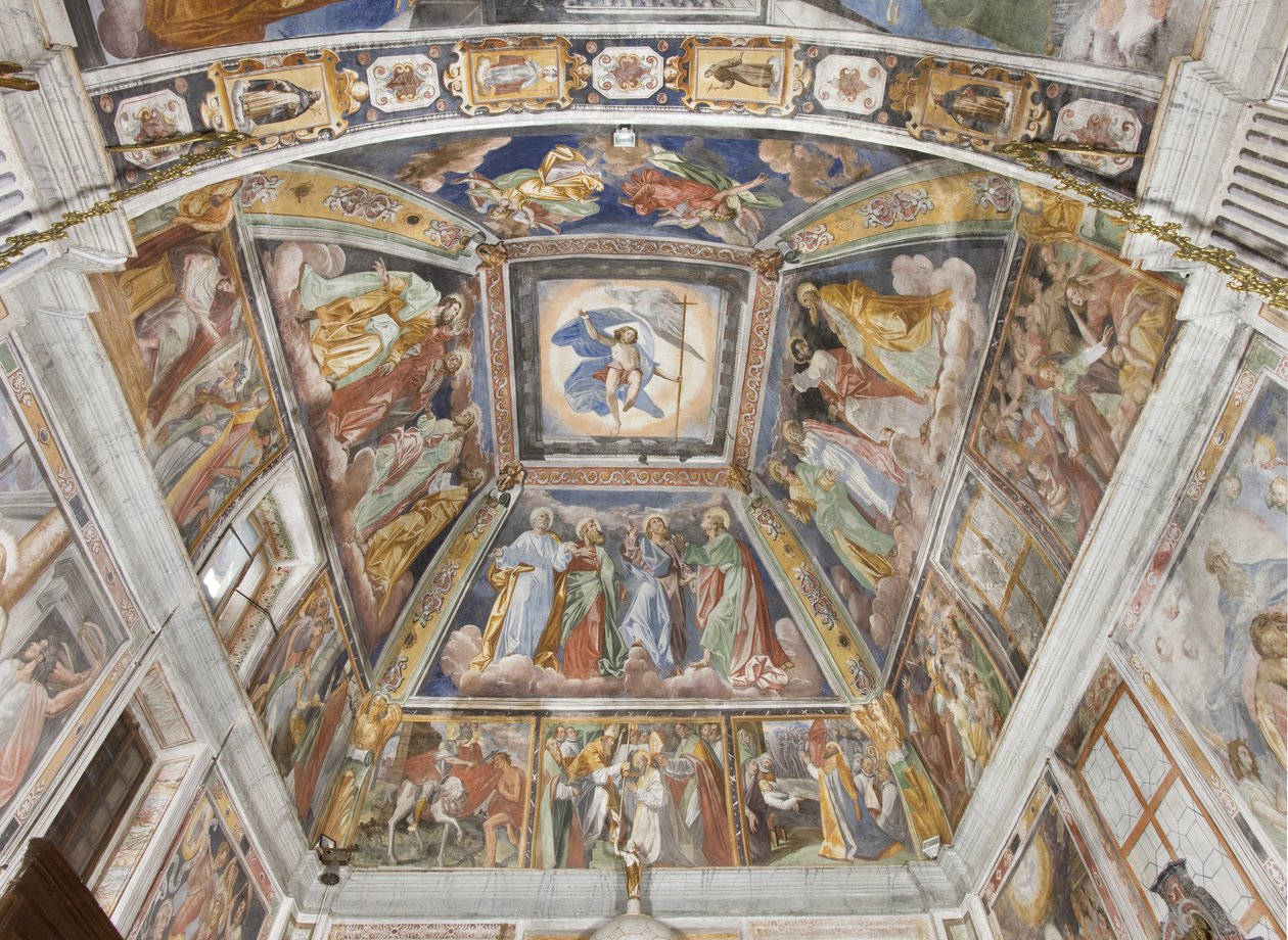 De tolv apostle og den triumferende Kristus, 1590-1600 af Pozzo or Pozzi di Puria Brothers Pozzo or Pozzi di Puria Brothers