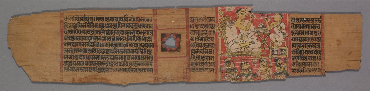 Blad fra et Jain-manuskript: Shalibhadra: Tekst verso, 1279. af Pradyumnasuri