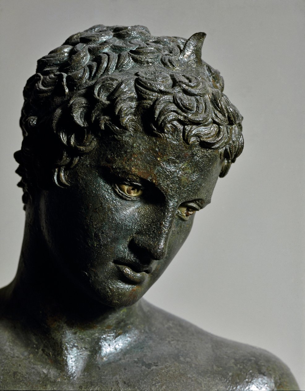 Græsk kunst: bronzestatue af "den unge mand fra Marathon" (ephebe), der repræsenterer Hermes atlet teenager tilskrevet billedhuggeren Praxitele (4. århundrede f.Kr.), 460 f.Kr., Dim. 130 cm - Athen, Nationalt Arkæologisk Museum (inv. 15118) - The Marathon  af Praxiteles