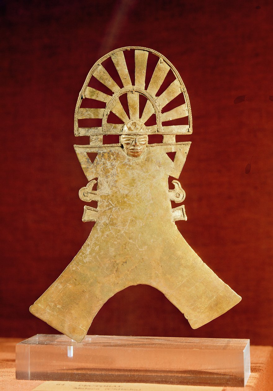 Pectoral, Muisca Culture, 1100-1500 (guld) af Pre Columbian