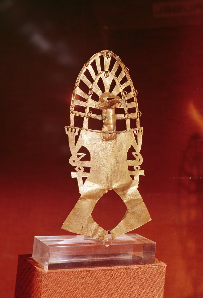 Pectoral, Muisca Culture, 1100-1500 (guld) af Pre Columbian