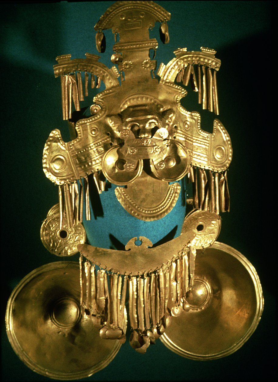 Pectoral ornament af Calima-regionen, Colombia, ca. AD 500-1500 (guld) af Pre Columbian