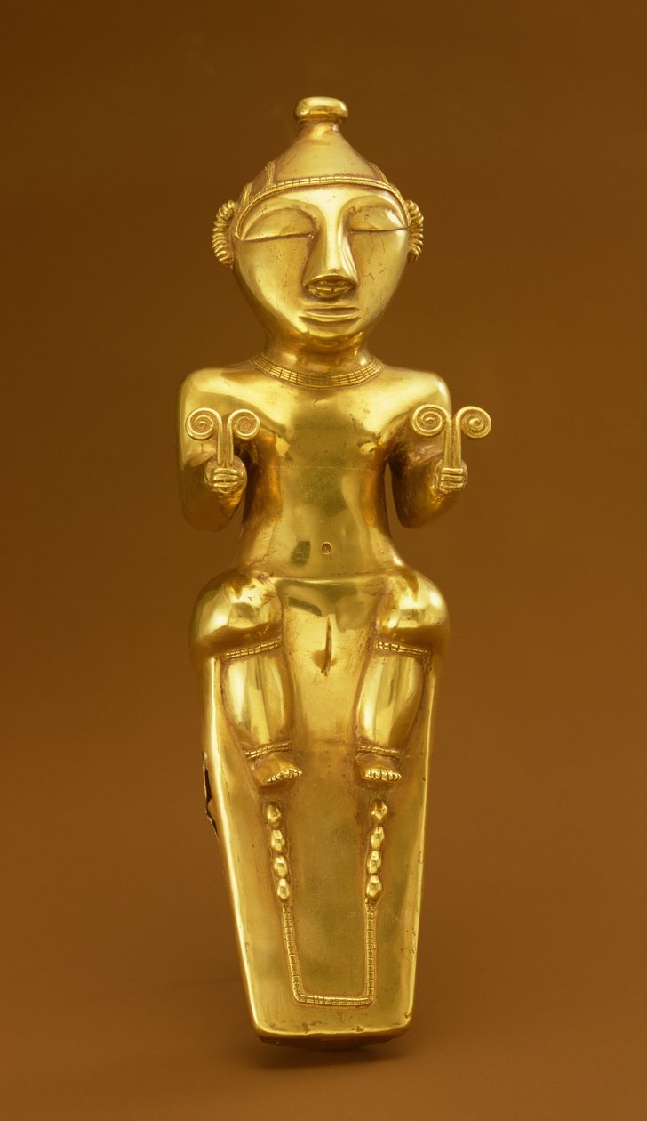 Quimbaya limekolbe, fra Colombia (tumbaga guld) af Pre Columbian