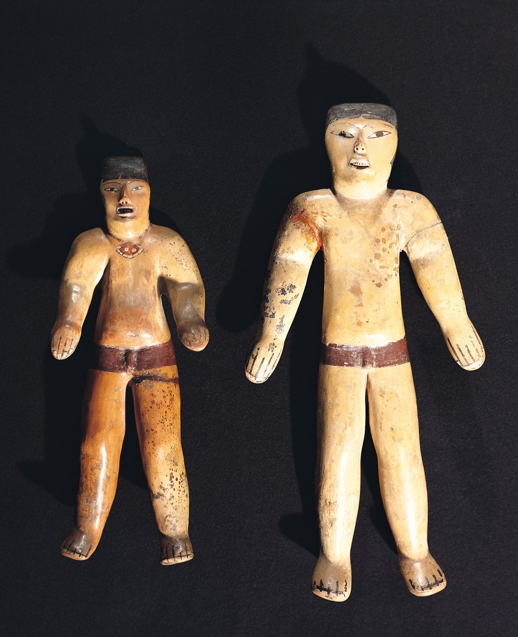To mandlige statuetter, Recuay Culture (keramik) af Pre Columbian