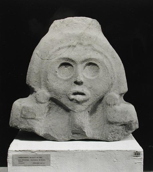 Leder af Centeocihuatl, Goddess of Maize, Huastecan, ca. 1000-1250 (kalksten) (bw pohto) af Pre Columbian Pre Columbian