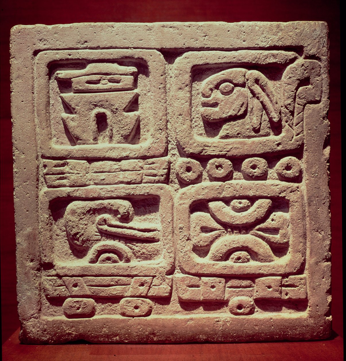 Kalender med fire glyffer, Toltec (856-1250) af Pre Columbian