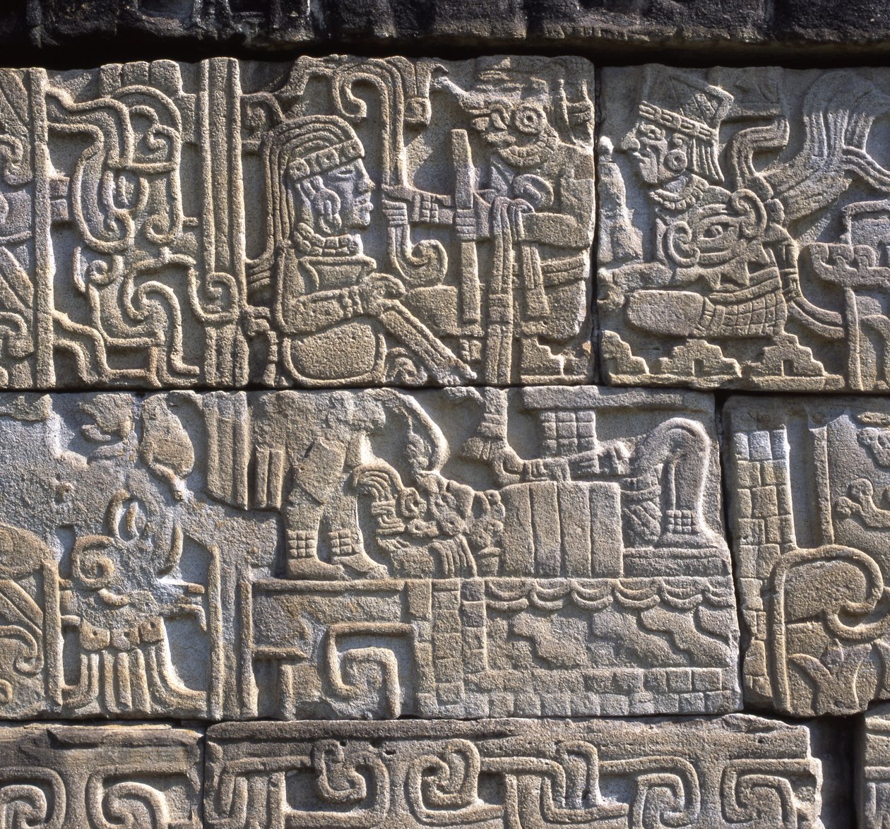 Centerrelief, nordvæg, South Ball Court, Totonac, Late Classic periode af Pre Columbian