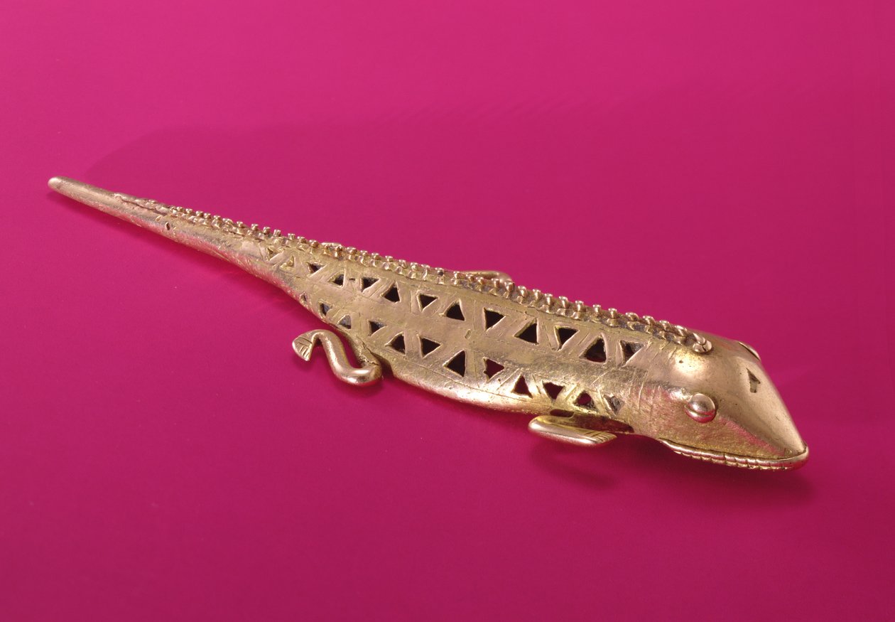 Firben, fra Colombia (guld) af Pre Columbian