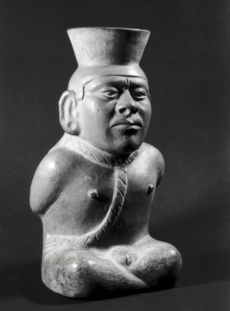 Krukke i form af en fange, Mochica (200-800 e.Kr.) (terracotta) af Pre Columbian