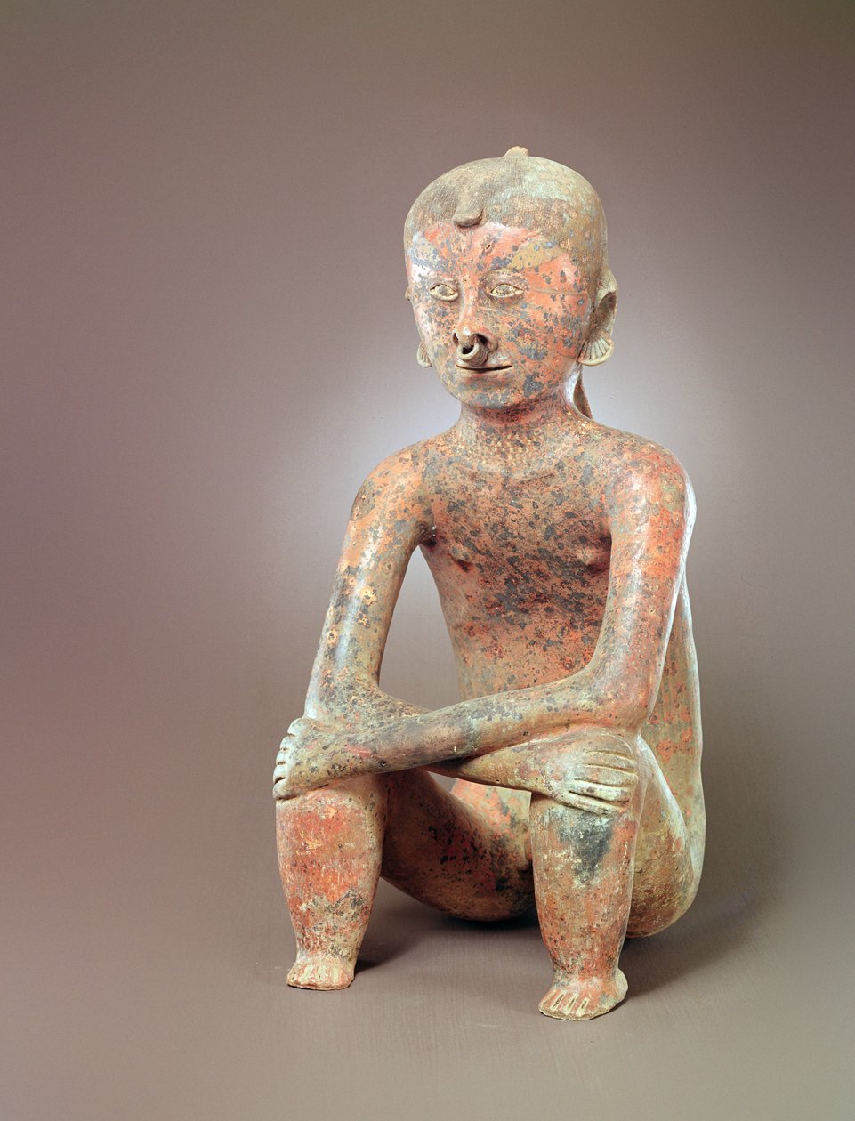 Siddende figur, Chinesco Culture, (keramik) af Pre Columbian