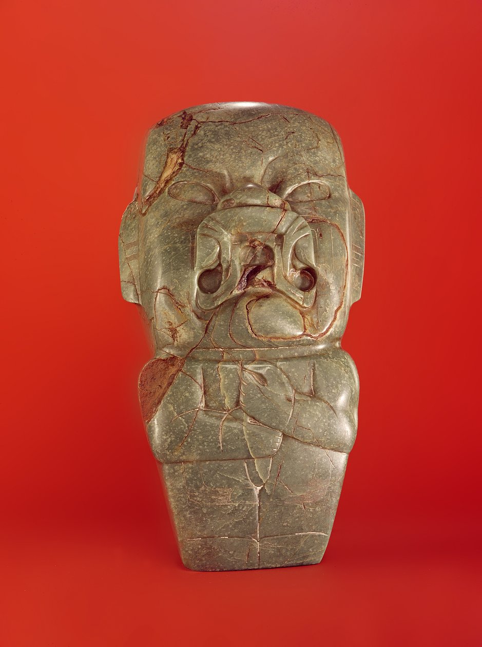 Kunz-øksen, Olmec, muligvis fra Oaxaca, Mexico (jade) af Pre Columbian