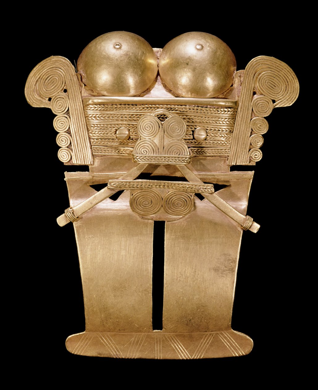 Antropomorf pectoral, Darien-stil (guld) (se også 240930) af Pre Columbian Pre Columbian