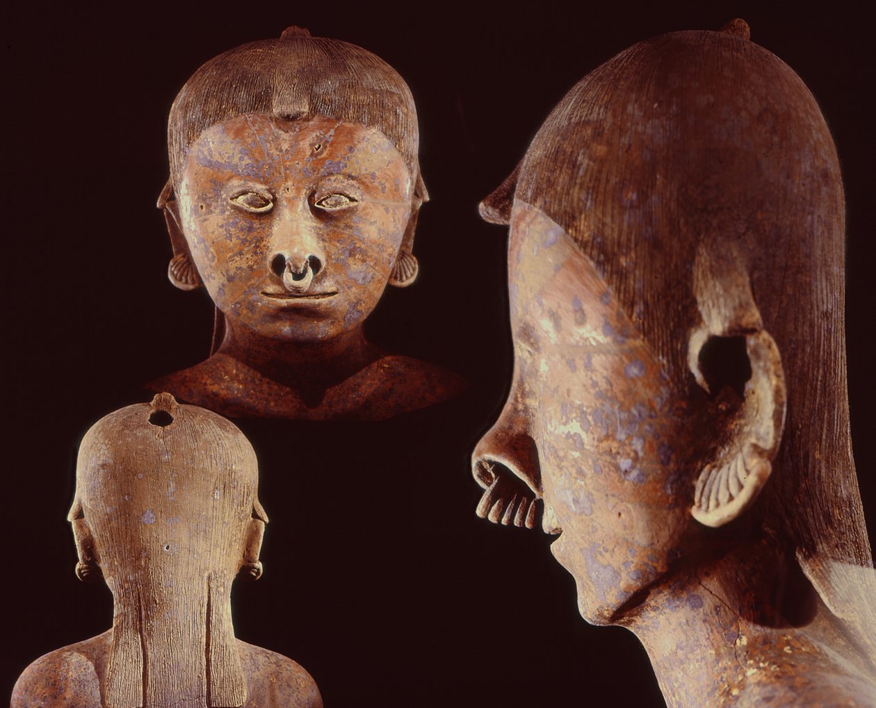 Detaljer om siddende figur, Chinesco-kultur, (keramik) af Pre Columbian Pre Columbian