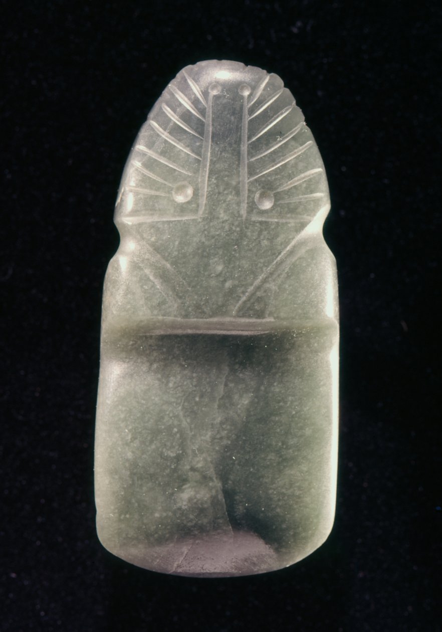 Dobbelt aspekt keltfugl, fra Guacimo, Linea Vieja-området (grøn jade) af Pre Columbian Pre Columbian