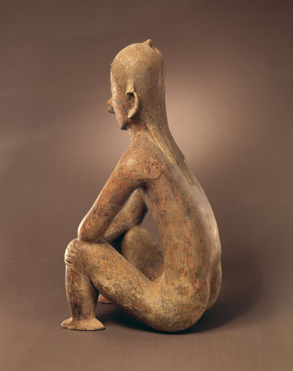 Set bagfra af siddende figur, Chinesco Culture, (keramik) af Pre Columbian Pre Columbian