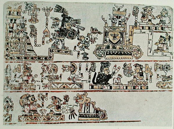 Faksimile kopi af Codex Bodley, detalje, ca. 1521 (pergament) af Pre Columbian Pre Columbian