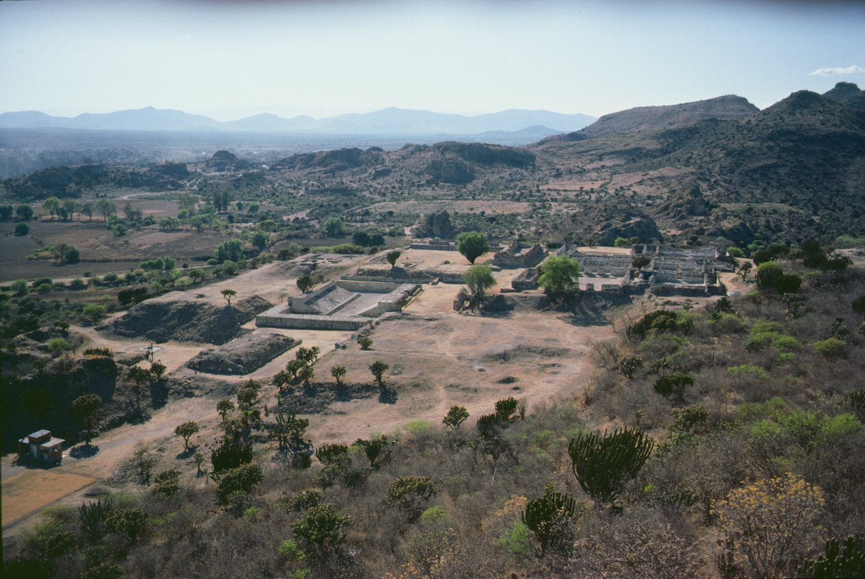 Luftfoto af byen, sen post-klassisk periode af Pre Columbian