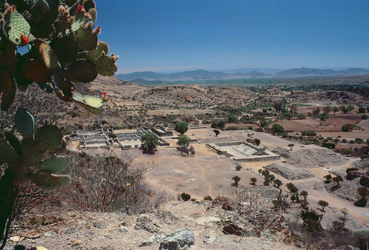 Luftfoto af byen, sen post-klassisk periode af Pre Columbian