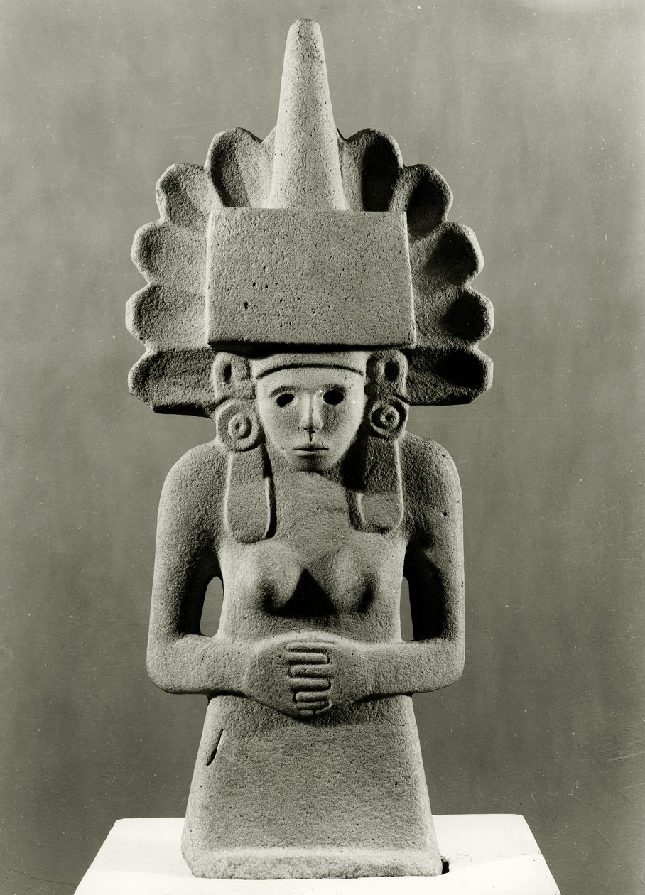 Centeocihuatl, majsgudinden, Huastecan, ca. 1000-1250 (kalksten) af Pre Columbian