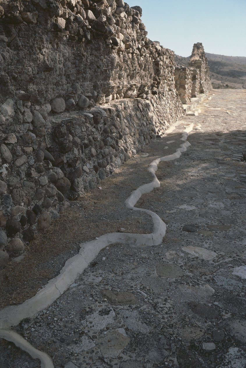 Rester af bymuren, sen post-klassisk periode af Pre Columbian
