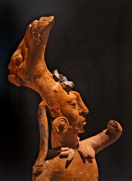 Detalje af en boldspiller, Jaina Culture (keramik) af Pre Columbian Pre Columbian
