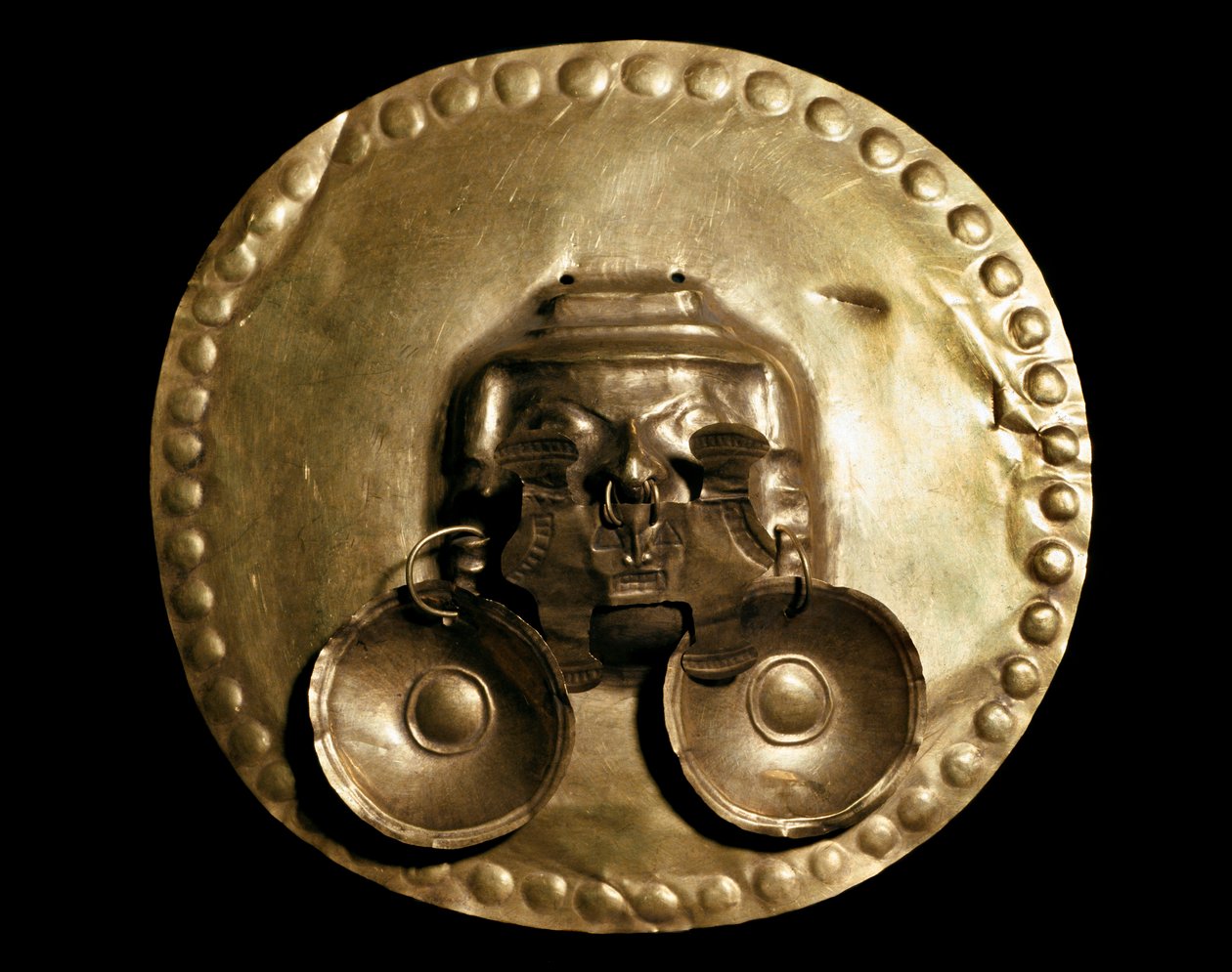 Den præcolumbianske civilisation Calima: gyldne bryster. 7.-15. århundrede Bogota, Gold Museum Colombia af Pre Columbian Pre Columbian