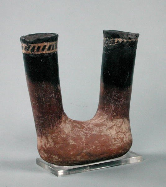 Sort toppet rød-ware gryde, fra Badari (keramik) af Predynastic Period Egyptian