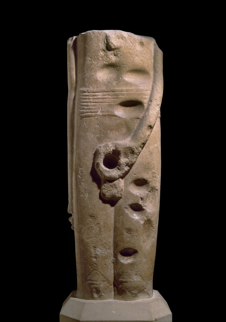 Skulptur af guden Min, Hierakonpolis, muligvis ca. 4000 f.Kr. (sandsten) af Predynastic Period Egyptian