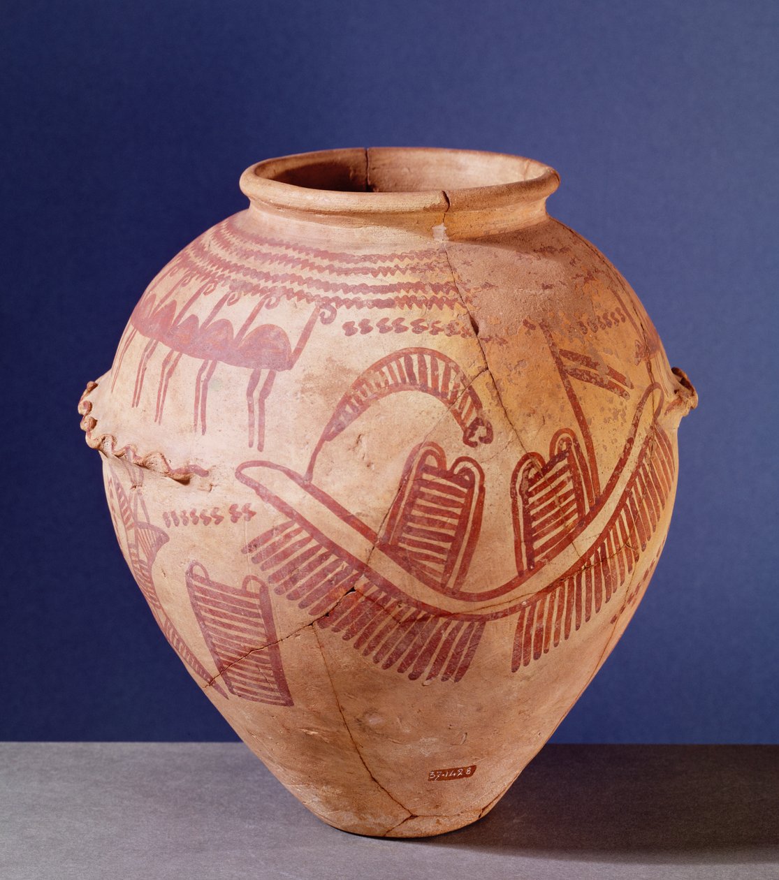 Vase forestillende to helligdomme på en pram, ca. 3500 f.Kr. (keramik) af Predynastic Period Egyptian