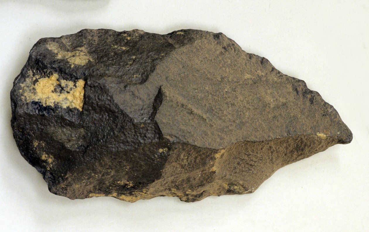 Acheulean håndøkse, ca. 200 000 f.Kr. (flint) af Prehistoric