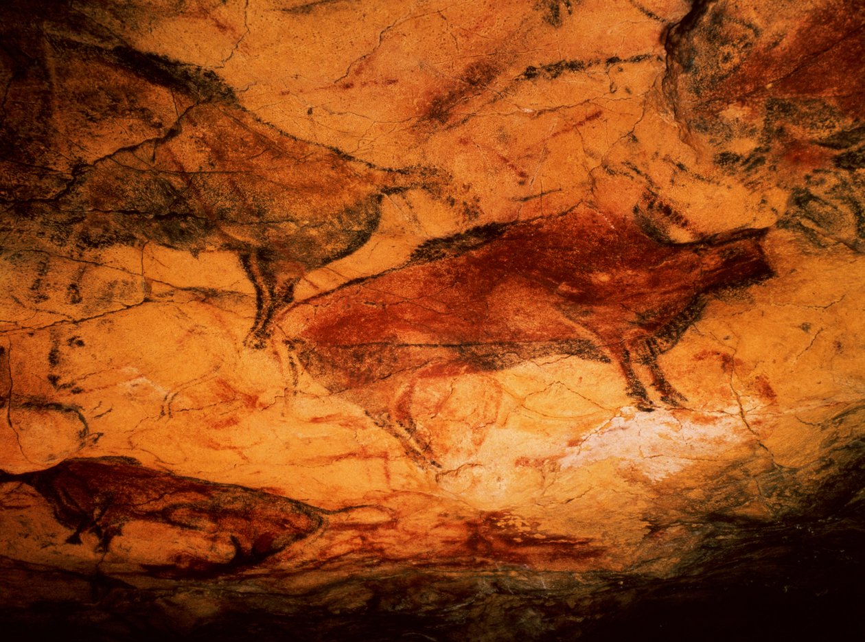 Bison fra hulerne i Altamira, ca. 15000 f.Kr. (hulemaleri) af Prehistoric